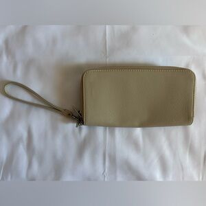 A New Day Zip Around Wallet/Clutch in Beige/Tan